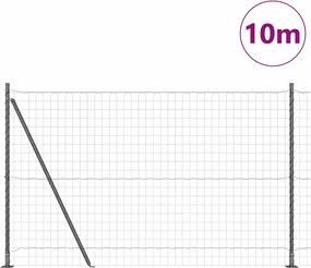 vidaXL Τεντώτο με στήριγμα Γκρι 1,5 x 10 m Ατσάλι