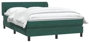 vidaXL Box Spring Κρεβάτι με στρώμα Σκούρο πράσινο 140x220cm Βελούδινο