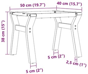 Πόδια Τραπεζιού Σαλονιού σε Σχήμα «Y» 50x40x38 εκ. Χυτοσίδηρος - Μαύρο