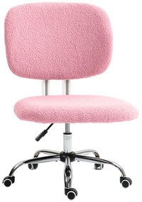 Vinsetto Καρέκλα Γραφείου Υπολογιστή Περιστρεφόμενη, Ρυθμιζόμενο Ύψος, 48 cm x 53 cm x 80-90 cm, Ροζ