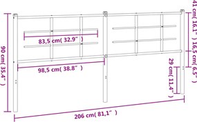 vidaXL Ανταλλακτικό κεφαλάρι Λευκό 200 εκ. Μεταλλικό