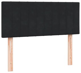 Box Spring Κρεβάτι με στρώμα Μαύρο 120x220 cm Βελούδινο - Μαύρο