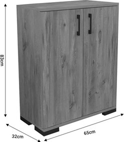 Ντουλάπι Yven oak μελαμίνης 65x32x83εκ 65x32x83 εκ.
