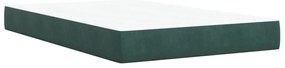 vidaXL Κρεβάτι Boxspring με Στρώμα Σκούρο Πράσινο 120x200εκ. Βελούδινο