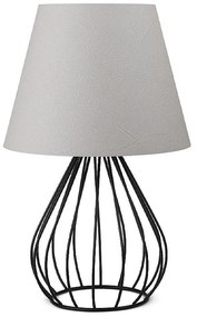 Megapap Φωτιστικό Επιτραπέζιο Akerlind Ύφασμα Pvc/Μέταλλο Ανοιχτό Γκρι/Μαύρο