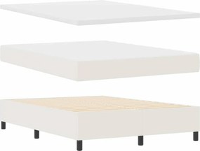vidaXL Κρεβάτι με ελατήρια Κρέμα και Λευκό 140 x 200 cm