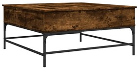 vidaXL Τραπεζάκι Σαλονιού Καπνιστή Δρυς 95x95x45 εκ. Επ. Ξύλο&amp;Μέταλλο
