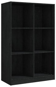 Βιβλιοθήκη Μαύρη 70 x 33 x 110 εκ. από Μασίφ Ξύλο Πεύκου - Μαύρο