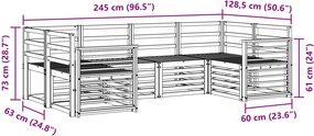 vidaXL Σειρά Καναπέ Εξωτερικού 6 τμχ. 6-θέσια Λευκό