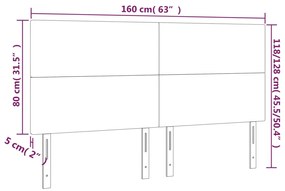 vidaXL Κεφαλάρι Κρεβατιού LED Κρεμ 160x5x118/128 εκ. Υφασμάτινο