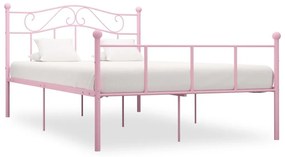 Πλαίσιο Κρεβατιού Ροζ 160 x 200 εκ. Μεταλλικό - Ροζ