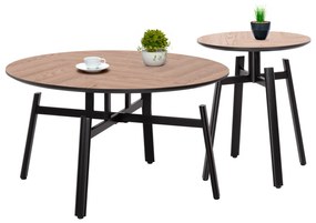 ΣΕΤ 2ΤΜΧ ΤΡΑΠΕΖΙΑ ΣΑΛΟΝΙΟΥ NORTON HM21088 MDF-ΜΕΤΑΛΛΟ Φ80εκ & Φ45εκ (1 Τεμμάχια)