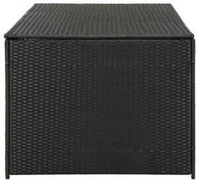 vidaXL Κουτί Αποθήκευσης Κήπου Μαύρο 180x90x70 εκ. από Συνθετικό Ρατάν