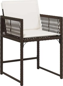 vidaXL Σέτ φαγητού για κήπο 5 pcs Καφέ συνθετικό ρατάν