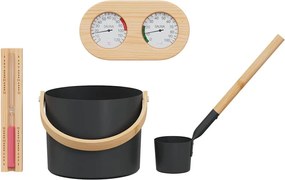 vidaXL Σετ Αξεσουάρ Σαουνάς 4 pcs Μαύρο