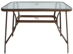 Τραπέζι Μεταλλικό ArteLibre SUN Καφέ 120x70x70cm-14450028