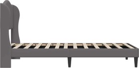 vidaXL Σκελετός Κρεβατιού με κεφαλάρι Γκρι 100 x 200 cm Τεχνητό Δέρμα