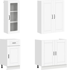 vidaXL Μονάδα κουζίνας PORTO 8 pcs Λευκό Επεξεργασμένο Ξύλο