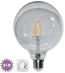 Adeleq Led Λάμπα Cog Globe Φ125 Διάφανο Ε27 10W Ντιμαριζόμενο Θερμό 13-27110009