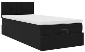 Οθωμανικό κρεβάτι με στρώμα Μαύρο 80x200cm Velvet 3311881