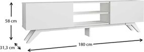 Έπιπλο τηλεόρασης Jarvis λευκό 180x31x58εκ