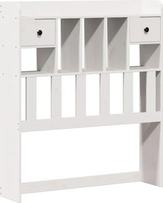 vidaXL Κρεβάτι Βιβλιοθήκη Χωρίς Στρώμα Λευκό 75x190 εκ Μασίφ Πεύκο