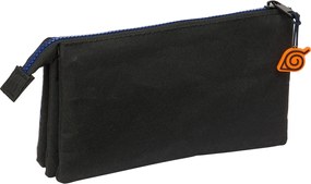 Τριπλή Κασετίνα Naruto Ninja Μπλε Μαύρο 22 x 12 x 3 cm