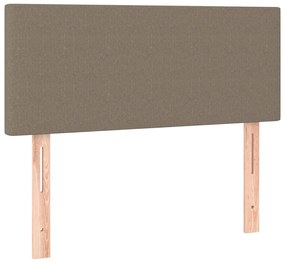 vidaXL Κρεβάτι Boxspring με Στρώμα &amp; LED Taupe 90x190 εκ. Υφασμάτινο