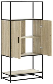 Highboard Δρυς sonoma 68x35x139 cm Επεξεργασμένο ξύλο μέταλλο - Καφέ