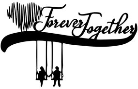 Διακοσμητικό Τοίχου Forever Together 891TNL2251 69x44cm Black Wallity Μέταλλο
