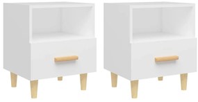 vidaXL Κομοδίνα 2 τεμ. Λευκά 40 x 35 x 47 εκ.
