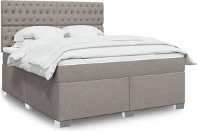 vidaXL Κρεβάτι Boxspring με Στρώμα Taupe 180x200 εκ. Υφασμάτινο