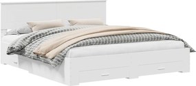 vidaXL Σκελετός Κρεβατιού Λευκό 180 x 200 cm Επεξεργασμένο ξύλο
