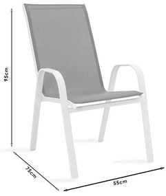 Σετ κήπου Calan-Watson σετ 3τεμ μέταλλο λευκό-textilene καφέ 60x60x70 εκ.