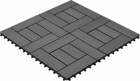 vidaXL Πλάκα Κατασκευής 11 pcs Γκρι 30 x 30 cm WPC