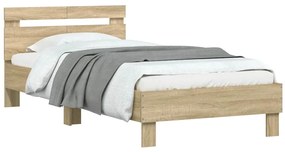 vidaXL Πλαίσιο Κρεβατιού με Κεφαλάρι Sonoma Δρυς 100x200εκ. Επεξ. Ξύλο