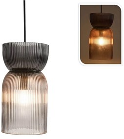 Φωτιστικό οροφής ρεύματος με λαμπτήρα Ε27 και διαστάσεις 14x14x26cm - Γκρι