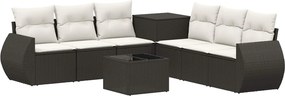 vidaXL Σετ Καναπέ 8 τμχ. Μαύρο και Κρεμ Λευκό 55 x 55 x 37 εκ