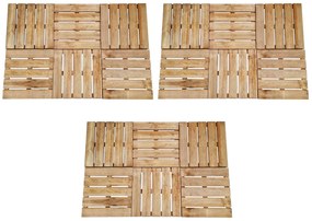 vidaXL Πλακάκια Deck 18 τεμ. Καφέ 50 x 50 εκ. Ξύλινα