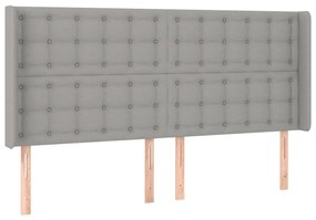 vidaXL Κρεβάτι Boxspring με Στρώμα &amp; LED Αν.Γκρι 180x200εκ. Υφασμάτινο