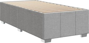 vidaXL Κρεβάτι Boxspring με Στρώμα Ανοιχτό Γκρι 80x200 εκ. Υφασμάτινο