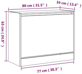 ΠΑΠΟΥΤΣΟΘΗΚΗ ΓΚΡΙ SONOMA 80X34X63 ΕΚ. ΑΠΟ ΕΠΕΞΕΡΓ. ΞΥΛΟ 839964