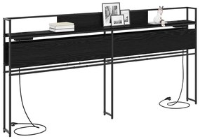 vidaXL Κεφαλάρι Αποθήκης Μαύρη δρυς 180 cm Επεξεργασμένο ξύλο