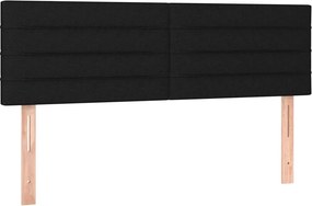 vidaXL Κρεβάτι Boxspring με Στρώμα Μαύρο 140x200 εκ. Υφασμάτινο