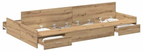 vidaXL Κρεβάτι με αποθηκευτικό χώρο artisan δρυς 120 x 200 cm