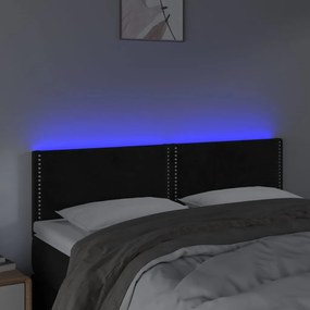 Κεφαλάρι Κρεβατιού LED Μαύρο 144x5x78/88 εκ. Βελούδινο 3121522