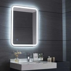 Καθρέπτης Μπάνιου Σκέτος Rolan 77-0131 Με Φως Led Touch 60x80cm Clear Gloria Glass