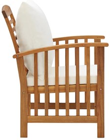 vidaXL Σαλόνι Κήπου 5 Τεμαχίων από Μασίφ Ξύλο Ακακίας με Μαξιλάρια