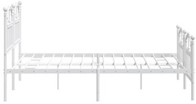 vidaXL Πλαίσιο Κρεβατιού με Κεφαλάρι&Ποδαρικό Λευκό 90x190 εκ. Μέταλλο
