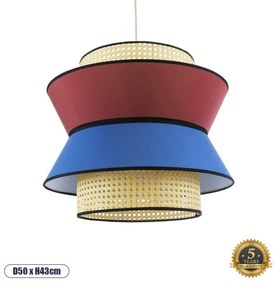 Boho Κρεμαστό Φωτιστικό Οροφής Μονόφωτο 01919 GloboStar-1919-Πολύχρωμο 01919
